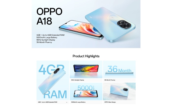 Full Specs of Oppo A18