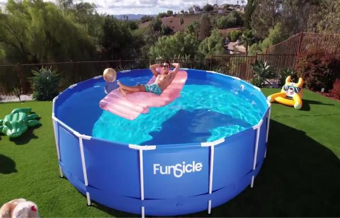 Funsicle 14 ft Oasis Round Above Ground Metal Frame Swimming Pool