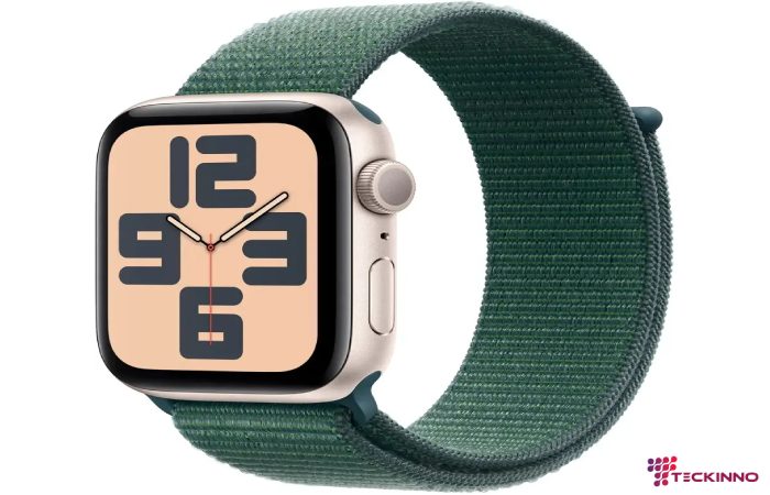 Apple Watch SE (GPS) 44mm Aluminum Case with Lake Green Sport Loop